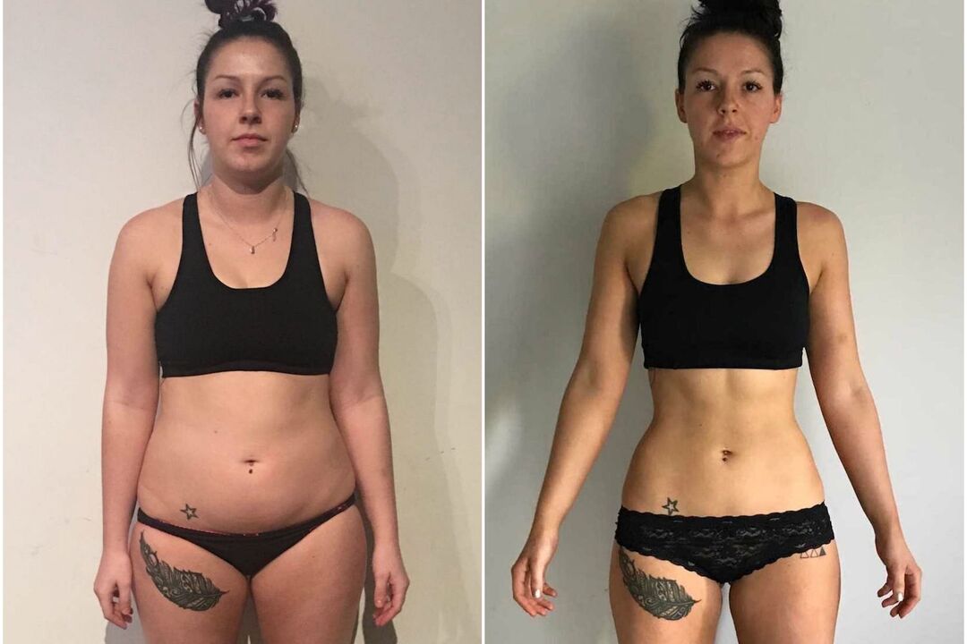 enne ja pärast kehakaalu langetamist